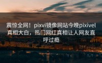 震惊全网！pixvi镜像网站今晚pixivel真相大白，热门网红真相让人网友直呼过瘾