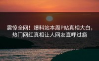 震惊全网！爆料站本周P站真相大白，热门网红真相让人网友直呼过瘾