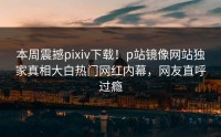 本周震撼pixiv下载！p站镜像网站独家真相大白热门网红内幕，网友直呼过瘾