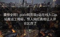 震惊全网！pixiv网页版p站在线入口p站搬运工揭秘，惊人网红真相让人评论区炸了