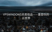 VPSWINDOWS另类极品——重塑你的云世界