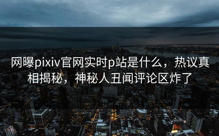 网曝pixiv官网实时p站是什么，热议真相揭秘，神秘人丑闻评论区炸了