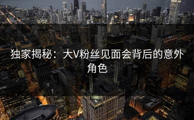 独家揭秘：大V粉丝见面会背后的意外角色