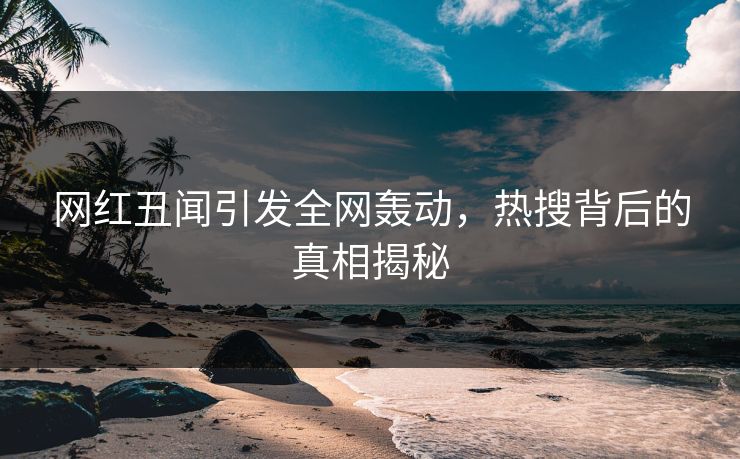 网红丑闻引发全网轰动，热搜背后的真相揭秘