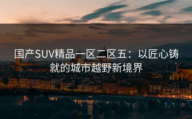 国产SUV精品一区二区五：以匠心铸就的城市越野新境界