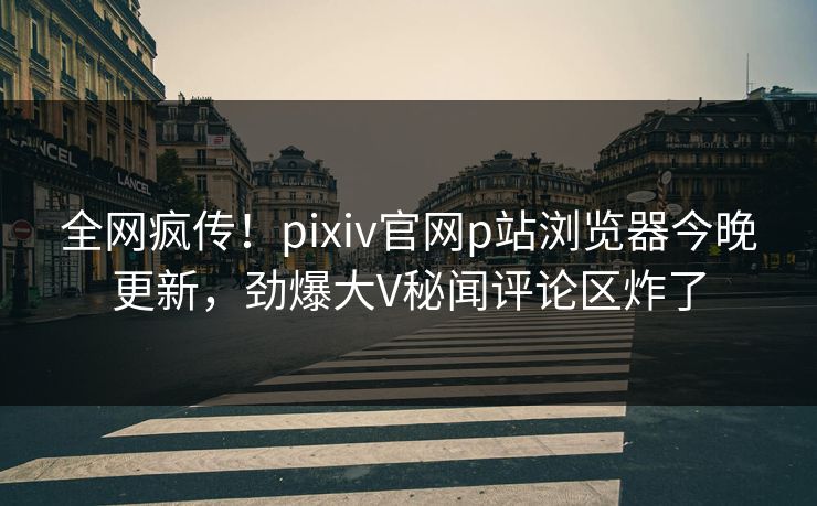 全网疯传！pixiv官网p站浏览器今晚更新，劲爆大V秘闻评论区炸了